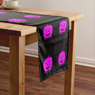 Pink Jack o'lantern Halloween Thunder_Cove Short Table Runner