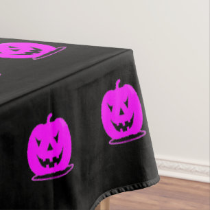 Pink Jack o'lantern Halloween Thunder_Cove Tablecloth