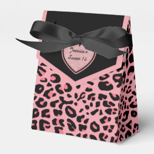 Pink Jaguar Pattern Sweet 16 Party Favour Box