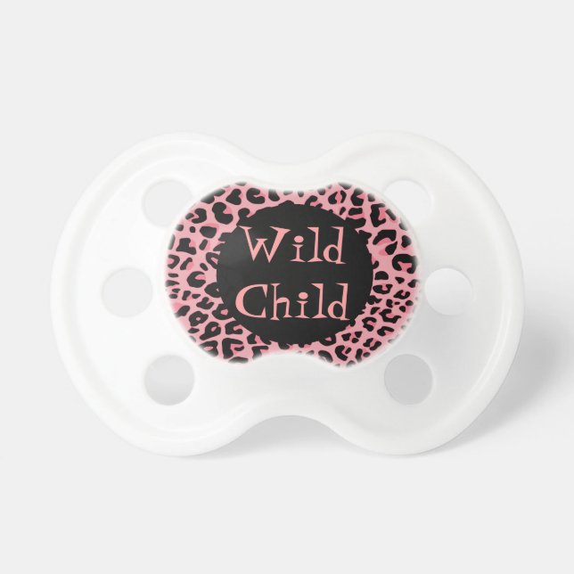 Pink Jaguar Print Baby Pacifier (Front)