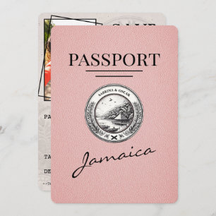 Pink Jamaica Passport Save The Date