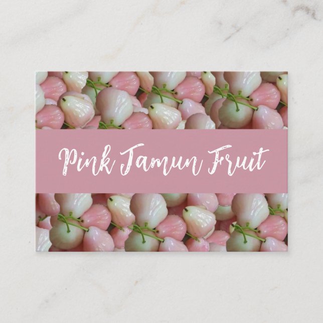 Pink Jamun Fruit Pattern Business Card (Front)