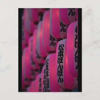 Pink Japanese Lanterns Postcard