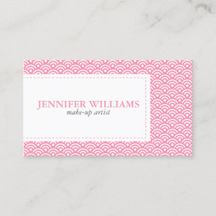 Pink Japanese Seigaiha Pattern Business Card