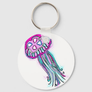 Pink Jellyfish Key Ring