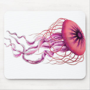 Pink Jellyfish Nautical/Coastal Mouse Pad