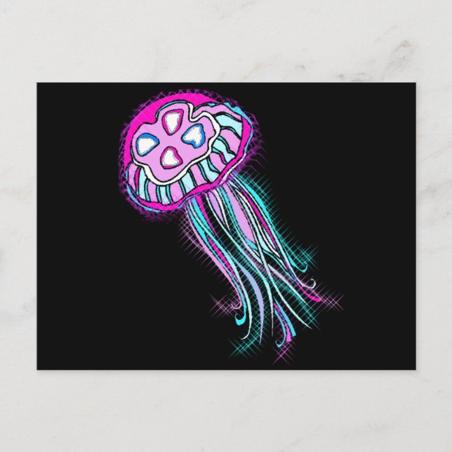 Pink Jellyfish Postcard (Front)