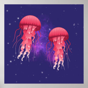 Pink Jellyfish Poster