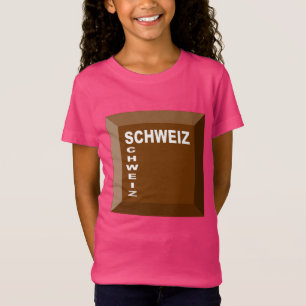 Pink jersey T-shirt for girls SCHWEIZ (CH)