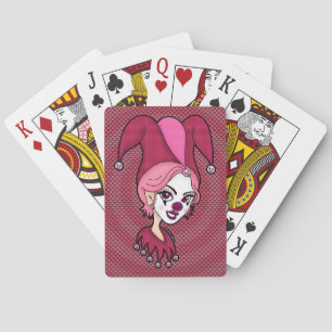 Pink Jester Playing Cards