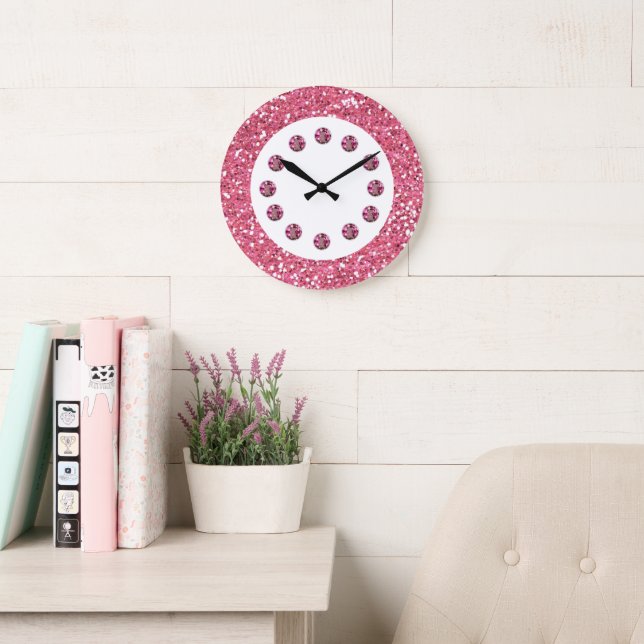 Pink Jewel Bling Wall Clock (Reading Room)