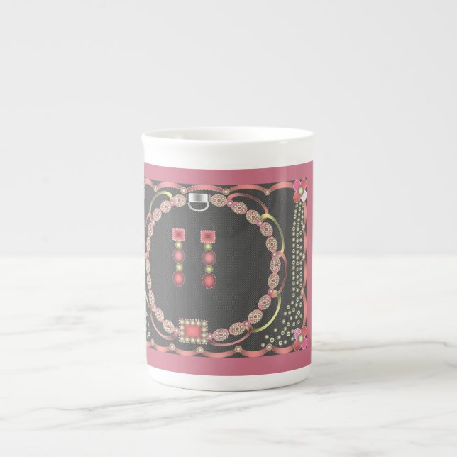 Pink Jewel Design Mug (Front)