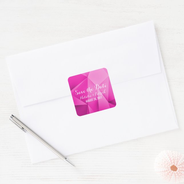 Pink Jewel Tones Save the Date Stickers (Envelope)