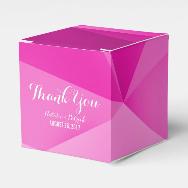 Pink Jewel Tones Wedding Favour Boxes (Front Side)