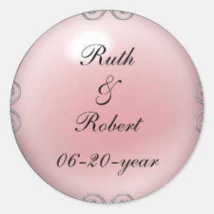 Pink Jewelled Pearl Wedding Stickers
