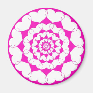 Pink Joined Hearts Magnet