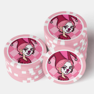 Pink Joker Poker Chips