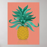 pink Juicy pineapple wall art print