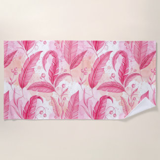 pink jungle beach towel