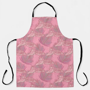 Pink Jungle Tiger Pattern Apron