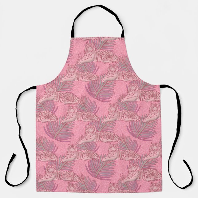 Pink Jungle Tiger Pattern Apron (Front)