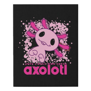Pink Just A Girl Who Loves Axolotl Faux Canvas Print