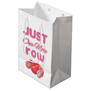 Pink Just One More Row Knitting Medium Gift Bag