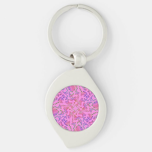 Pink Kaleidoscope Key Ring (Front)