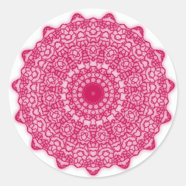 Pink Kaleidoscope Psychedelic Stickers (Front)