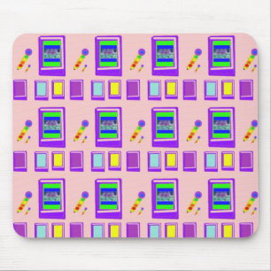 Pink Karaoke Space Castle Designer Mousepad