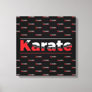 Pink Karate Martial Arts Modern Typography Canvas Print