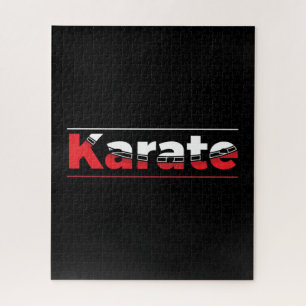 Pink Karate Martial Arts Modern Typography Jigsaw Puzzle