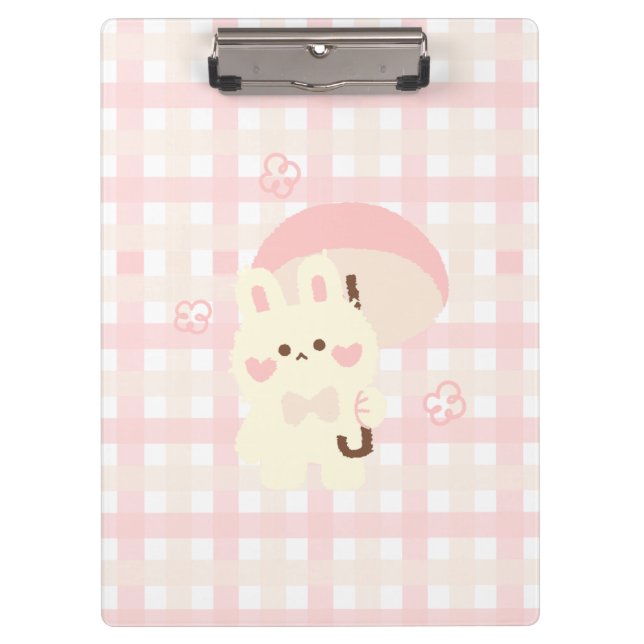 pink kawai rabbit clipboard (Front)