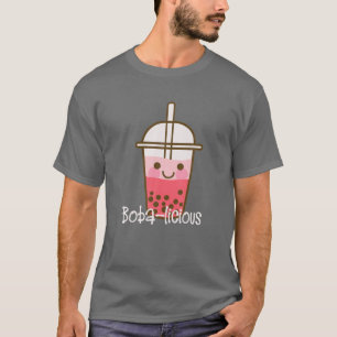 Pink Kawaii Boba Tea Apparel Boba-Licious T-Shirt