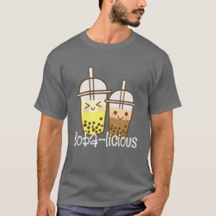 Pink Kawaii Boba Tea Apparel Boba-Licious T-Shirt