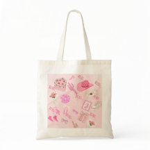 Pink Kawaii girly Tote Bag.