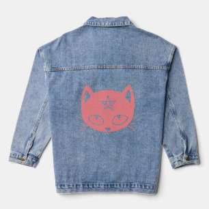 Pink Kawaii Pagan Cat Denim Jacket
