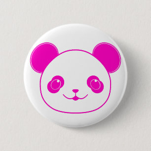 Pink Kawaii Panda Bear 6 Cm Round Badge