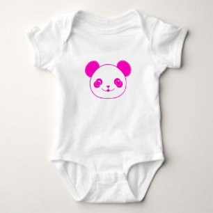 Pink Kawaii Panda Bear Baby Bodysuit