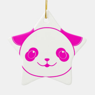 Pink Kawaii Panda Bear Ceramic Tree Decoration