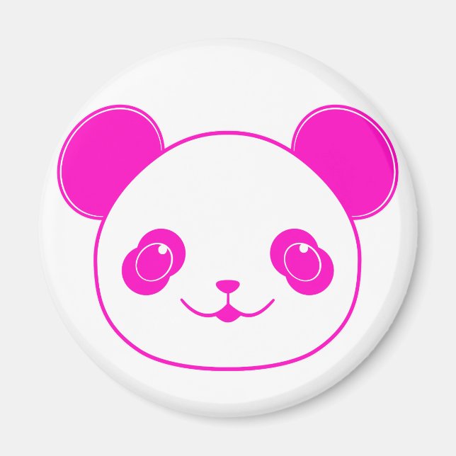 Pink Kawaii Panda Bear Magnet (Front)