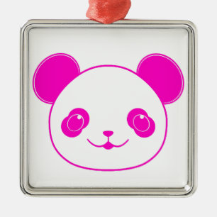 Pink Kawaii Panda Bear Metal Tree Decoration