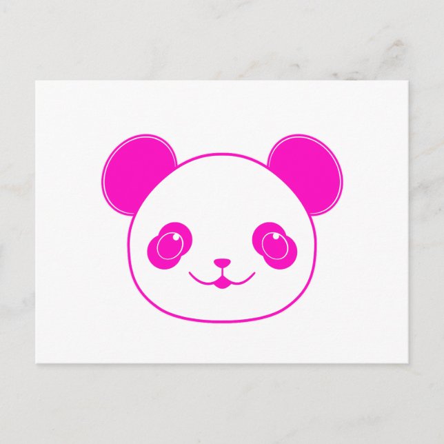 Pink Kawaii Panda Bear Postcard (Front)