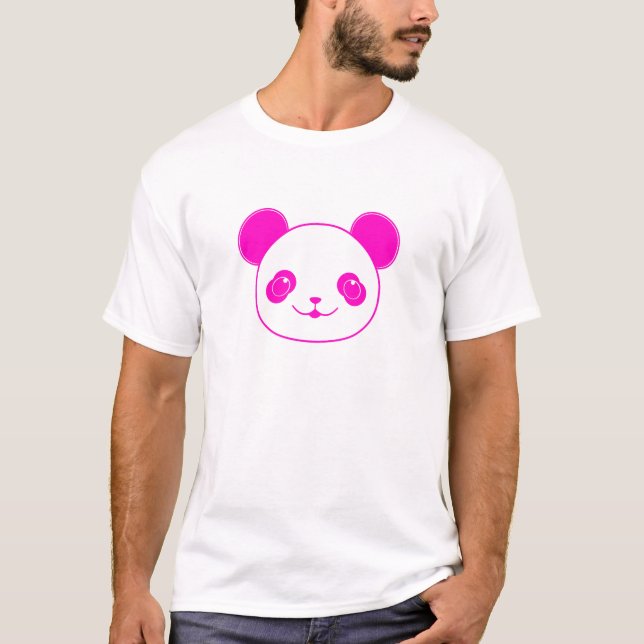 Pink Kawaii Panda Bear T-Shirt (Front)