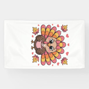 pink kawaii thanksgiving turkey Classic T-Shirt Banner