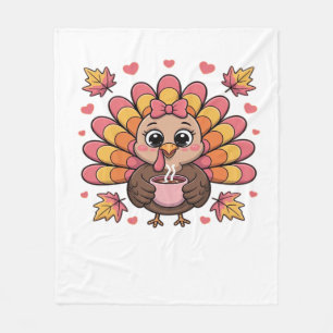 pink kawaii thanksgiving turkey Classic T-Shirt Fleece Blanket