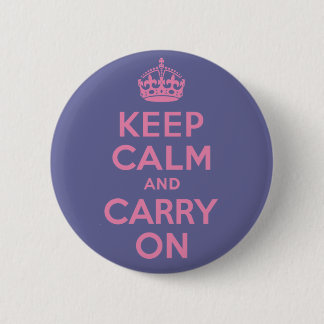 Pink Keep Calm And Carry On 6 Cm Round Badge