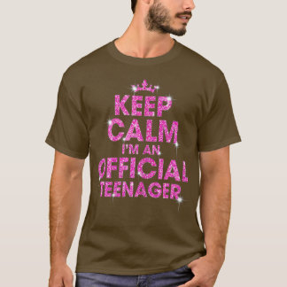 Pink Keep Calm Im An Official nager 13th Birthday T-Shirt