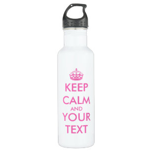 Pink KeepCalm design   Customisable 710 Ml Water Bottle