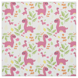 Pink kid dino design fabric